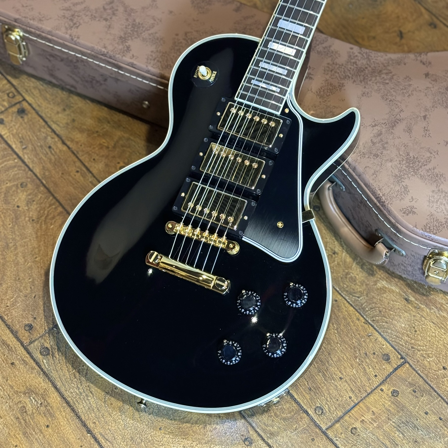 【20th 】Gibson カスタムショップ 1957 Custom 20th Anniversary 1957 Les Paul Custom Reissue 3 Pickups Ebony