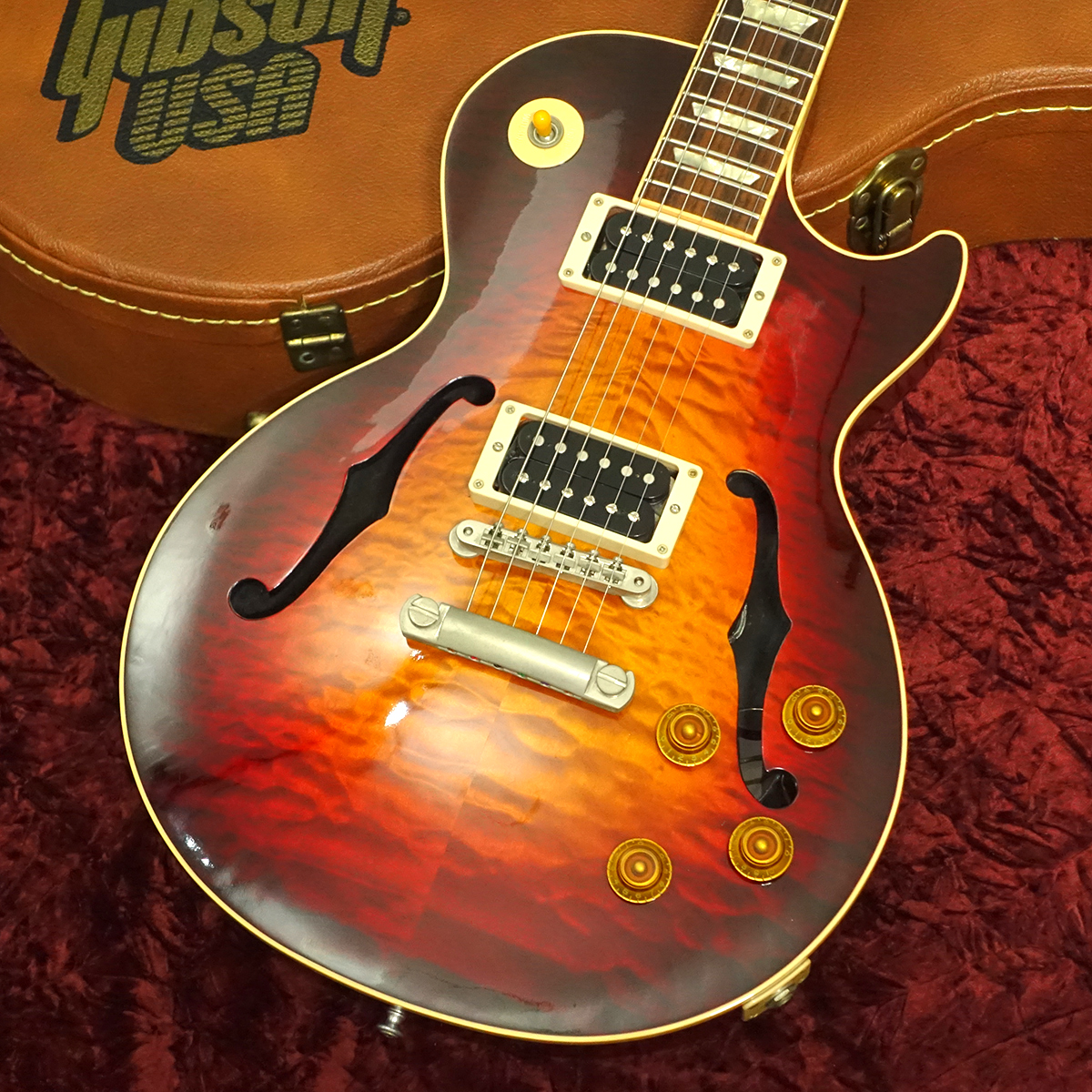 YCS Les Paul Style-F Quilt Ruby Burst 1996 Gibson Custom Shop 