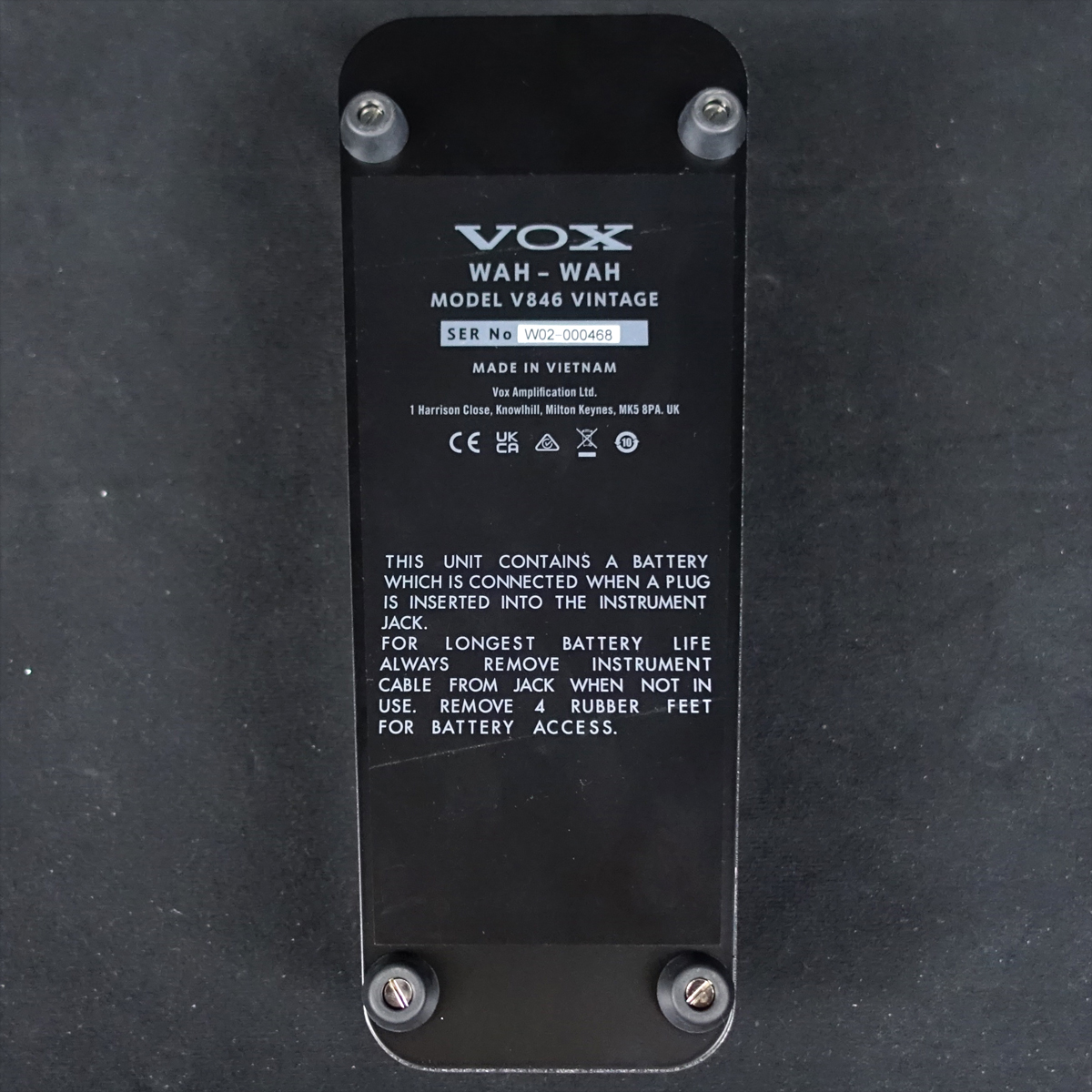 V846 Vintage Wah VOX ワウ/ボリュームペダル ワウペダル 商品詳細