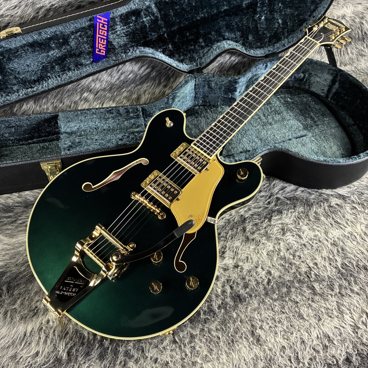 Broadkaster LX Center Block with String-Thru Bigsby and Gold