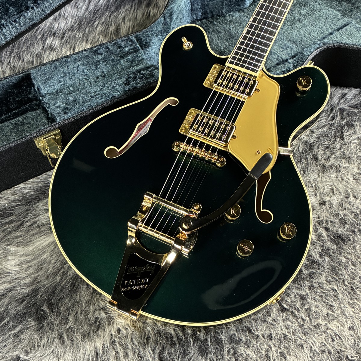 Broadkaster LX Center Block with String-Thru Bigsby and Gold