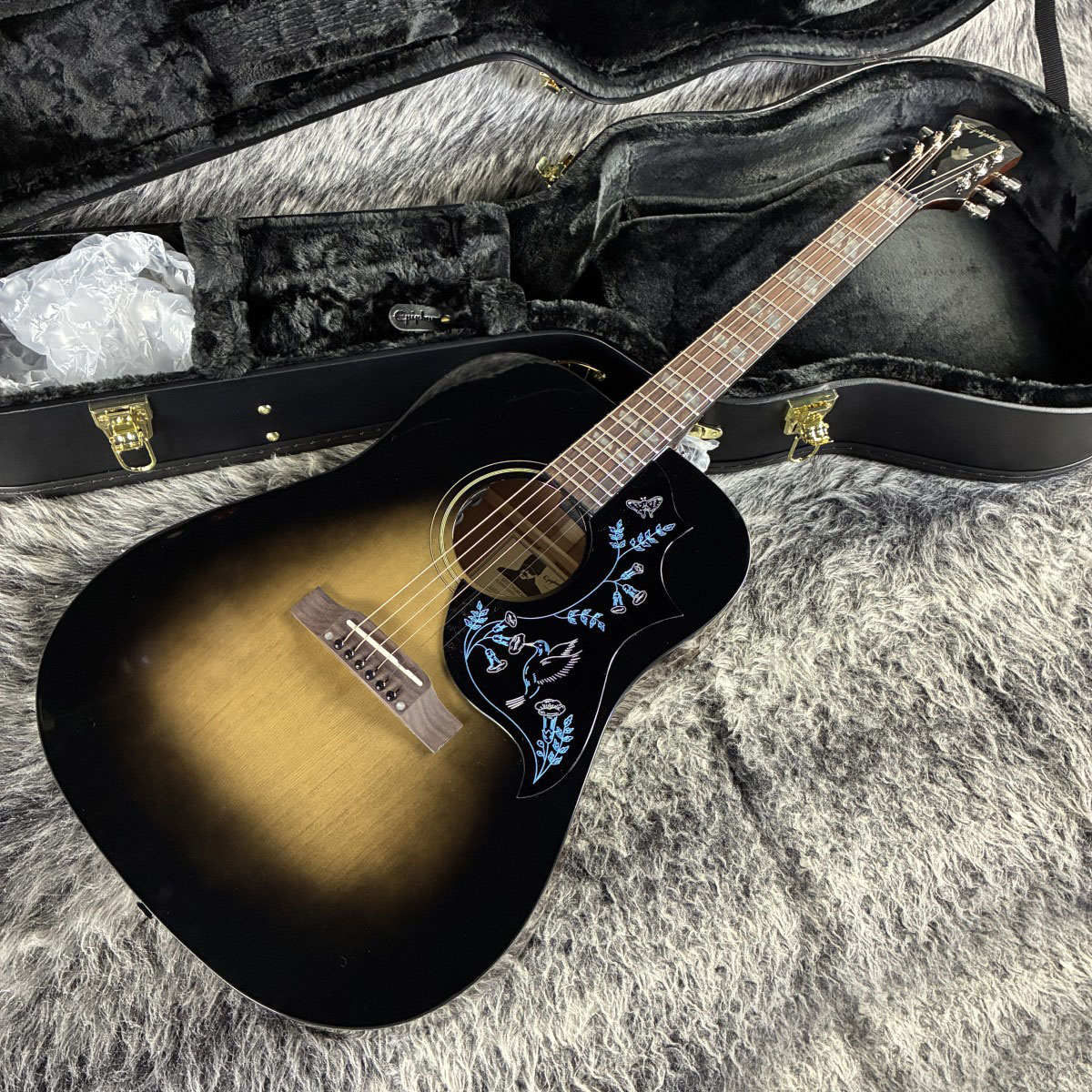 Eric Church Hummingbird Dark Studio Cobra Burst Epiphone