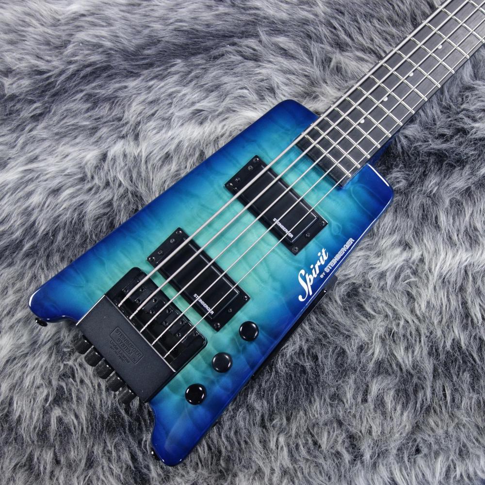 Spirit XT-25 (5-String) Quilt Top Standard Bass Trans Blue