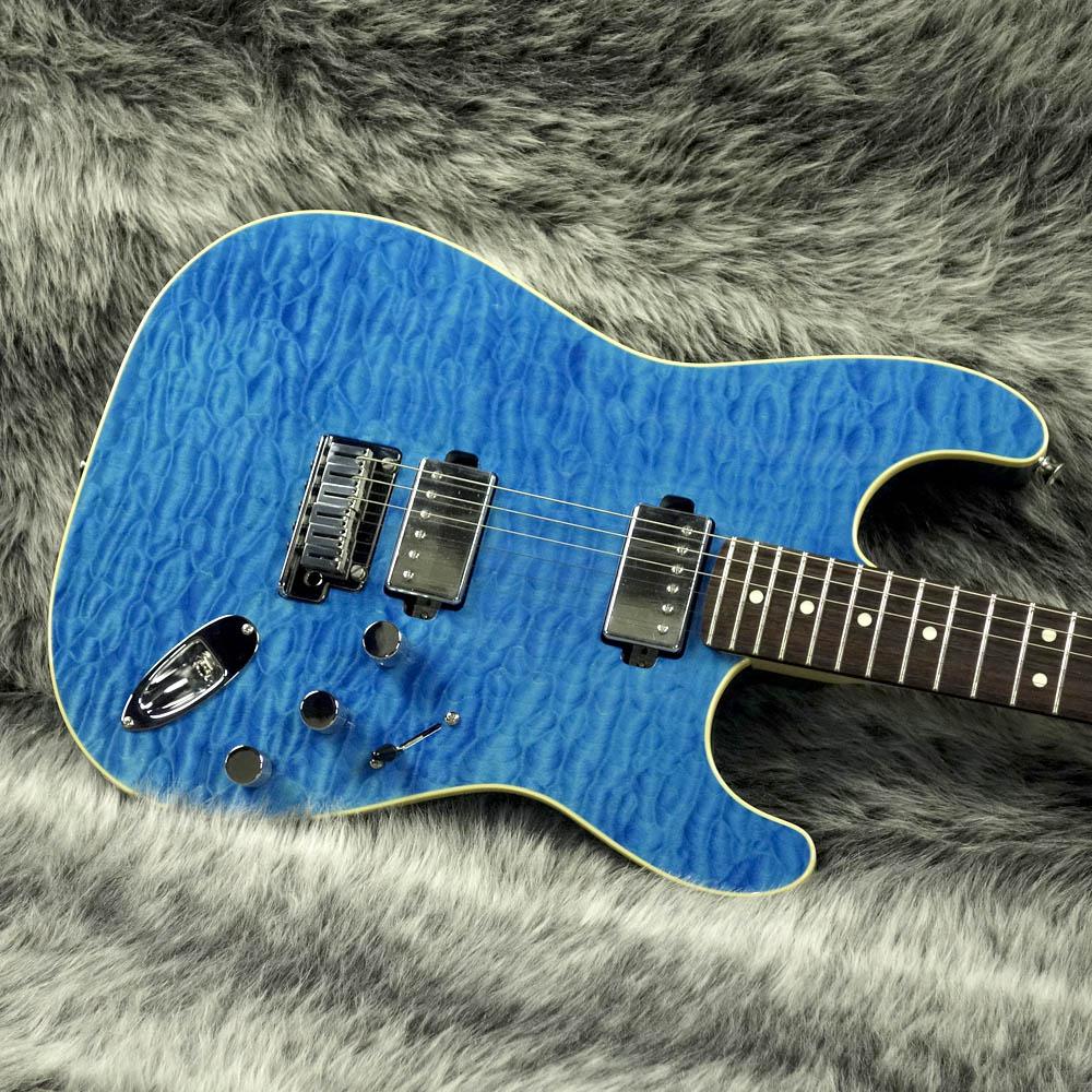 FSR Made in Japan Modern Stratocaster Quilt HH Caribbean Blue