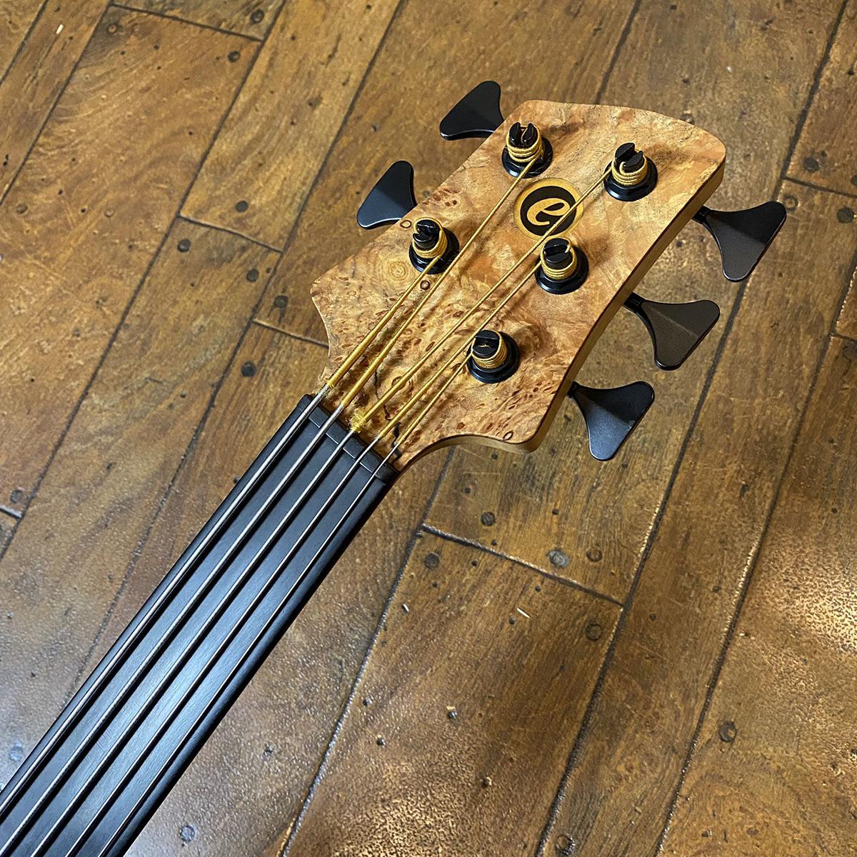 Gold Series e-volution Fretless 5st Spalted Maple Burl Top elrick