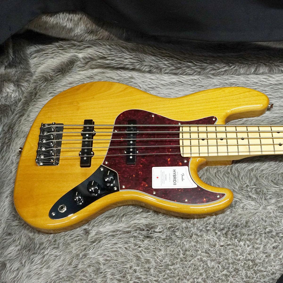 プロテクションベース　2本 Made in Japan Hybrid II Jazz Bass V MN Vintage Natural Fender