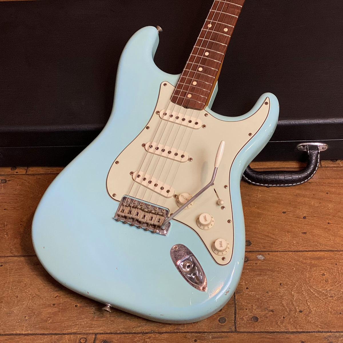 自作 ストラトキャスター Dust Blue コンポーネント 木製PG レリック 1964年ストラト ソニックブルー レリック加工【64 Strat Sonic Blue