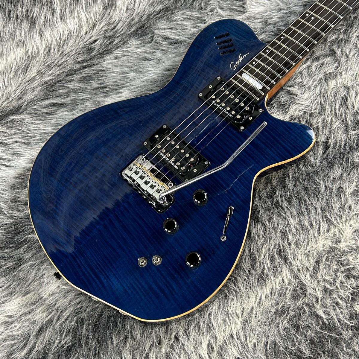 Godin LGXT エレキギター ブルー ギグバッグ付き ピエゾ出音不良あり。 LGXT Trans Blue Flame Godin エレクトリックギター その他のボディー