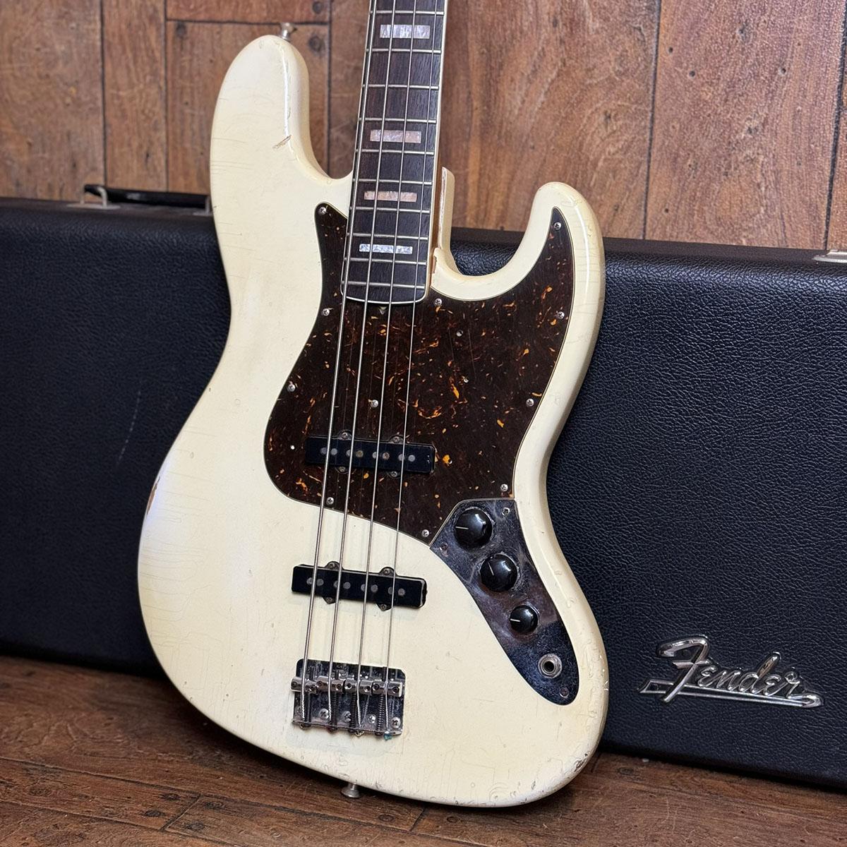 Jazz Bass 1968s Olympic White Refinish Bound&Block Neck Fender USA