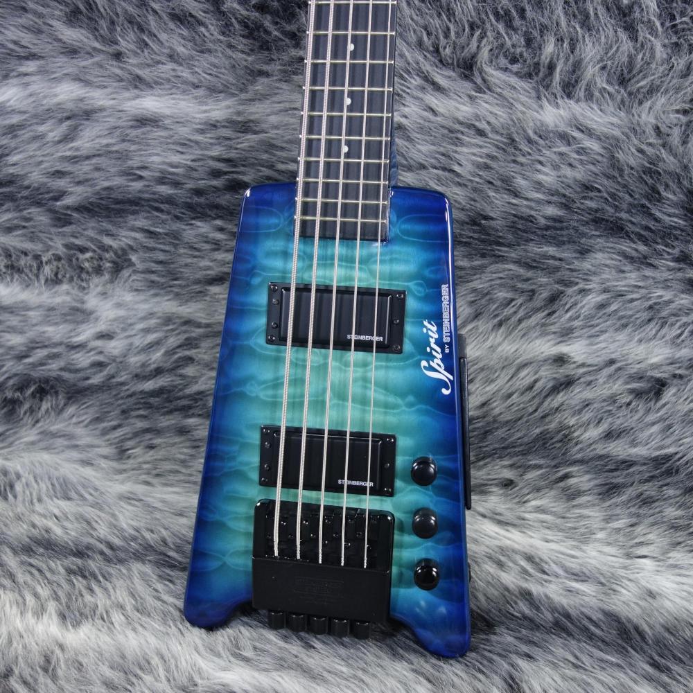 Spirit XT-25 (5-String) Quilt Top Standard Bass Trans Blue
