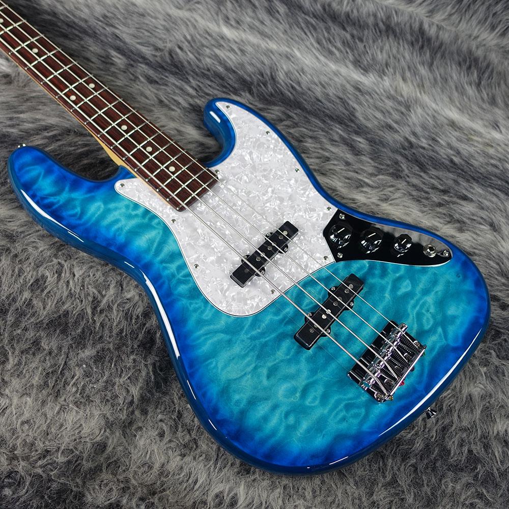 Made in Japan Hybrid II 2024 Collection Jazz Bass Quilt Aquamarine