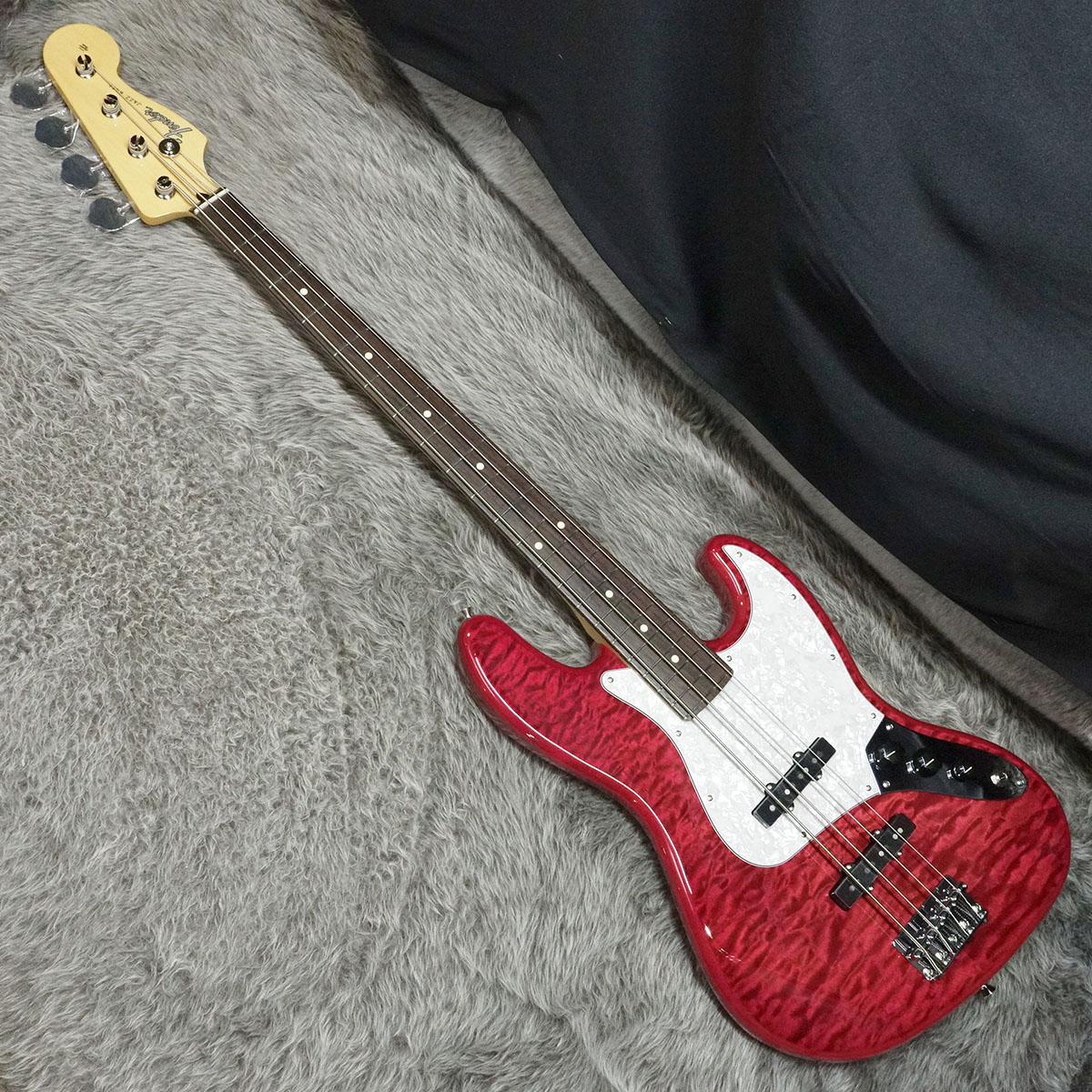2024 Collection Made in Japan Hybrid II Jazz Bass RW Quilt Red