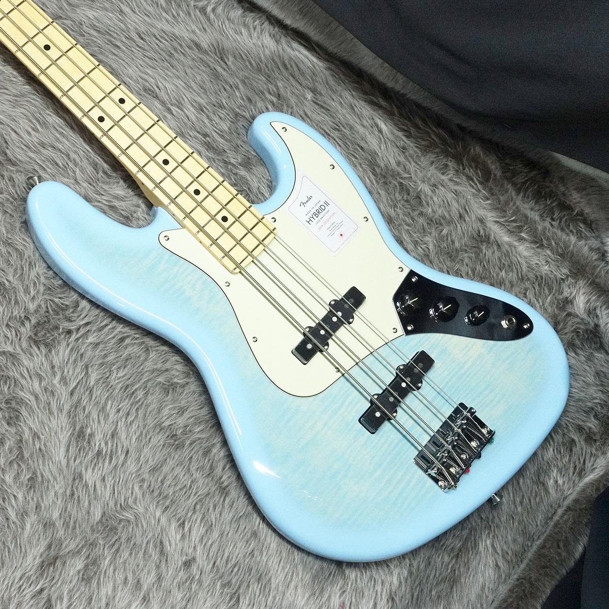 2024 Collection Made in Japan Hybrid II Jazz Bass MN Flame Celeste