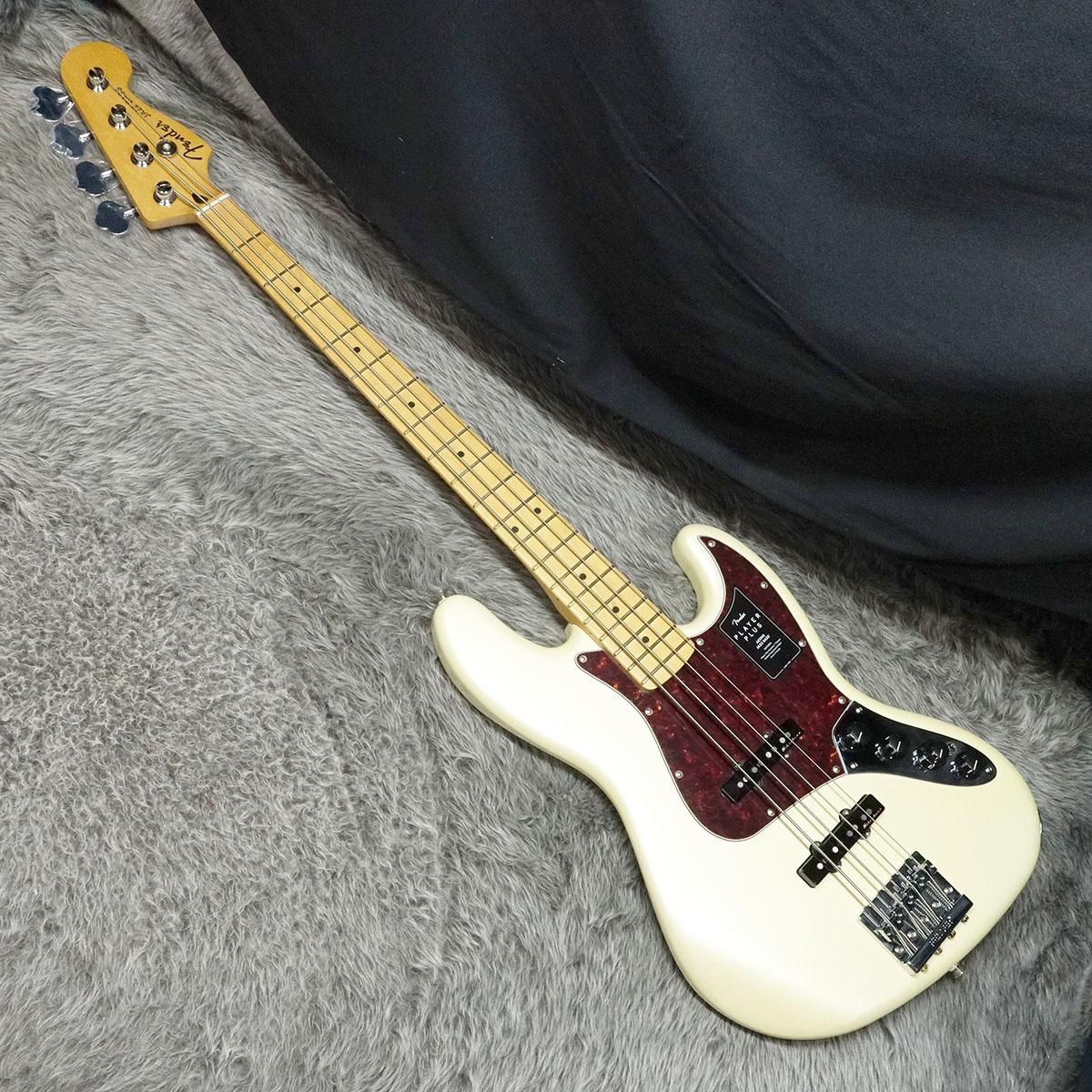 Player Plus Jazz Bass MN Olympic Pearl Fender Mexico