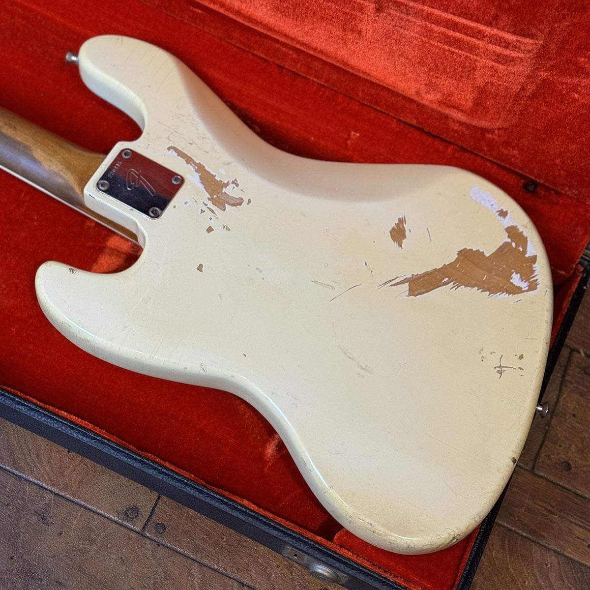 Jazz Bass 1968s Olympic White Refinish Bound&Block Neck Fender USA