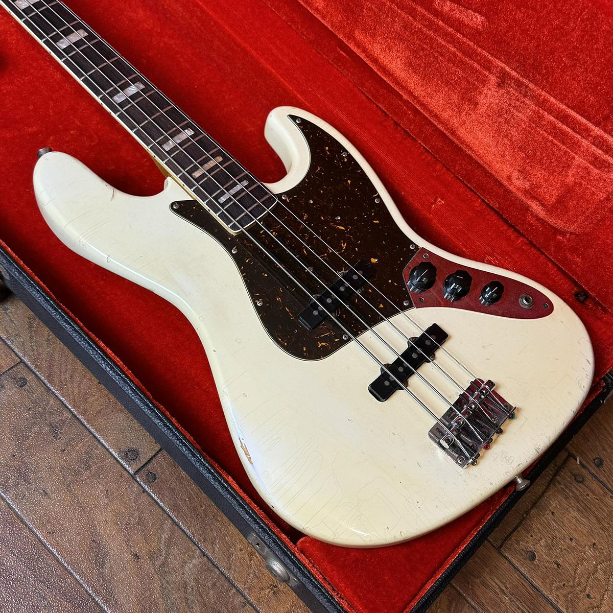 Jazz Bass 1968s Olympic White Refinish Bound&Block Neck Fender USA
