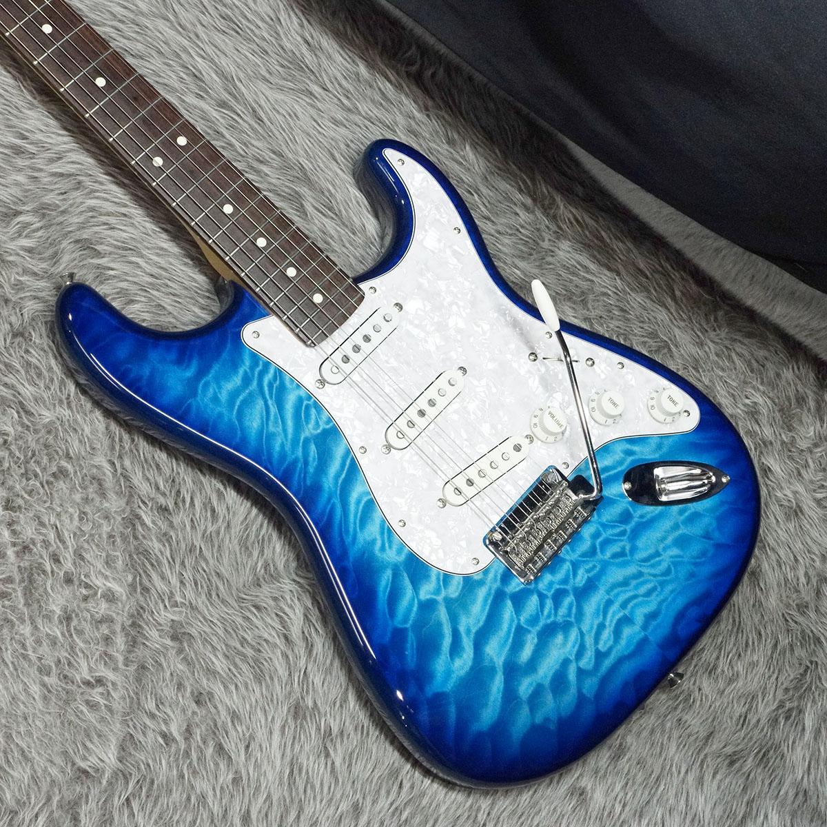 FSR Made in Japan Hybrid II Stratocaster RW Transparent Blue Burst