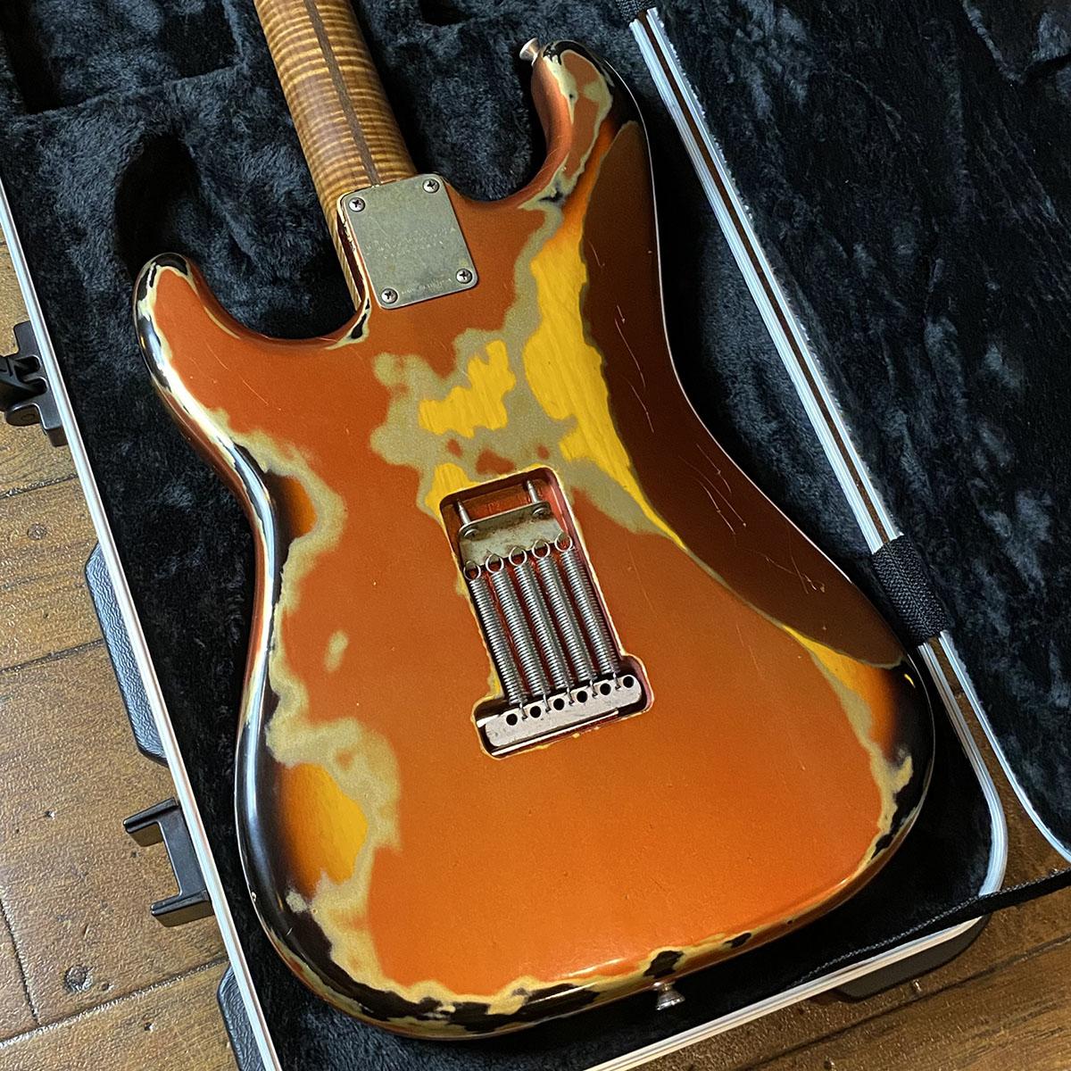 美品 エレキギター オレンジグラデーション XSC-2 1P Master Grade Roasted Flame Maple Neck Heavy Aged / Faded