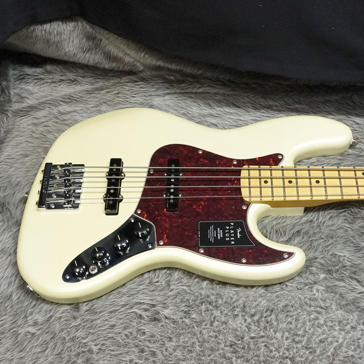 Player Plus Jazz Bass MN Olympic Pearl Fender Mexico