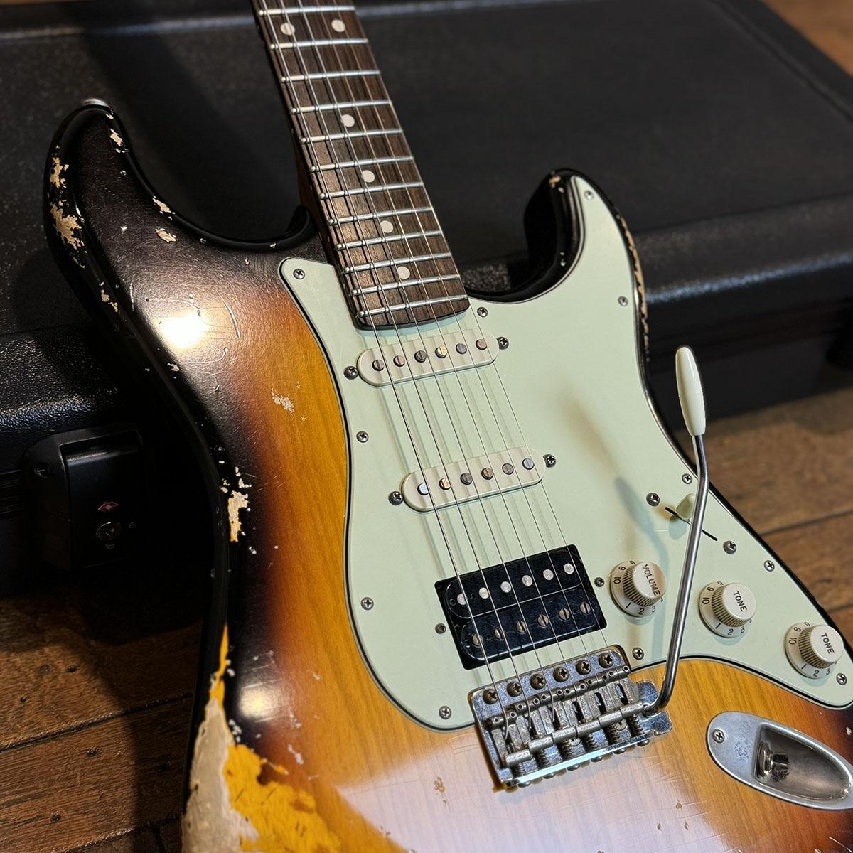 XSC-2 Ash Heavy Aged 5A Grade Roasted Flame Maple Neck 3-Tone