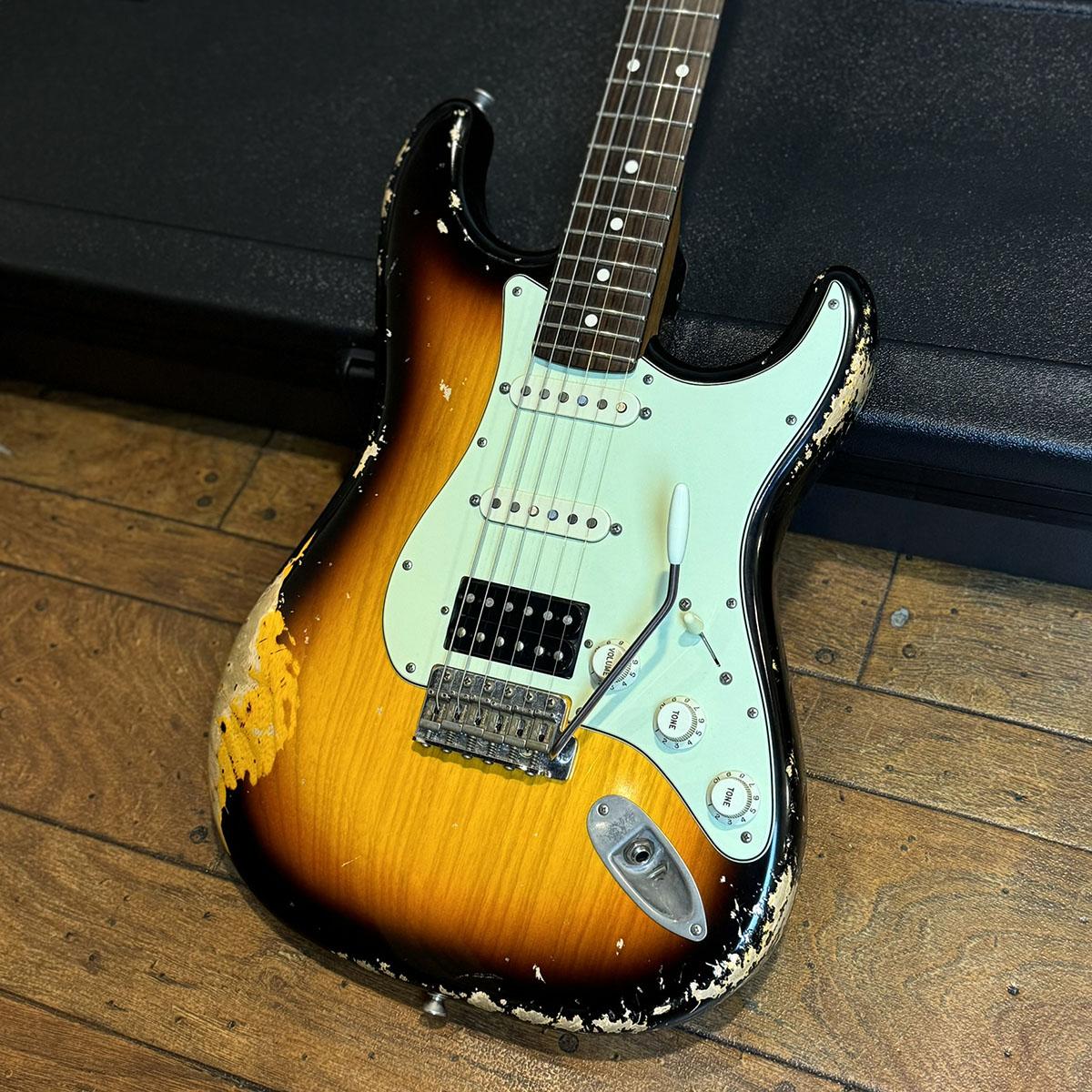 XSC-2 Ash Heavy Aged 5A Grade Roasted Flame Maple Neck 3-Tone