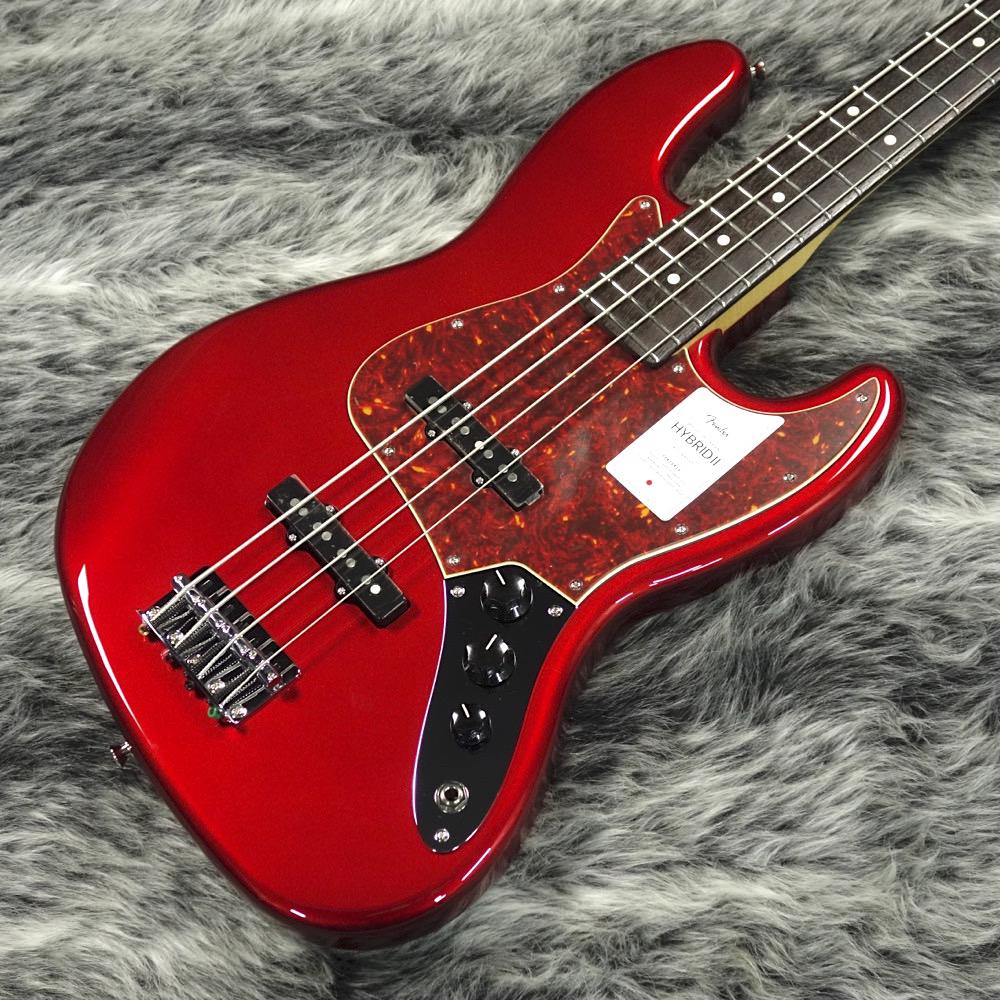 Pnoto Gaanic ジャズベース メタリックレッド Fender Made in Japan Hybrid II Jazz Bass V Maple Fingerboard