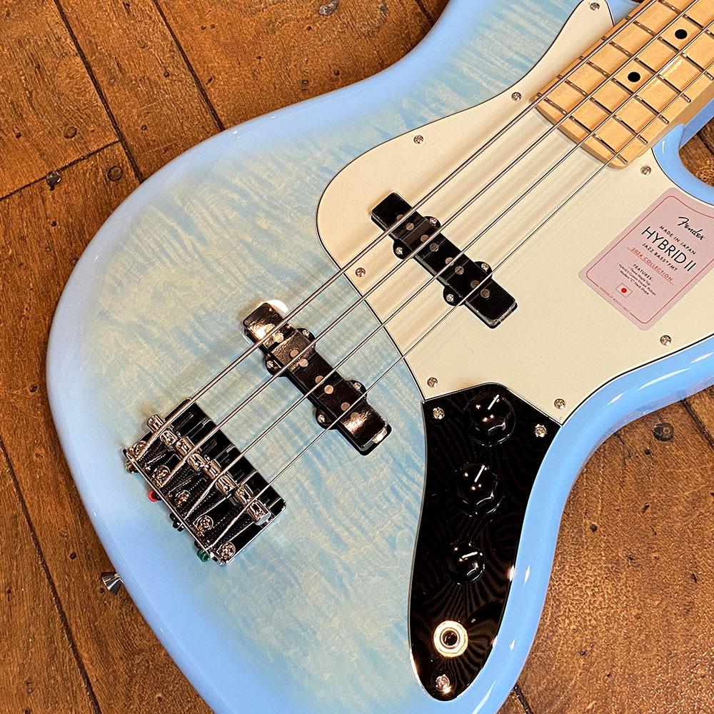 2024 Collection Made in Japan Hybrid II Jazz Bass Flame Celeste