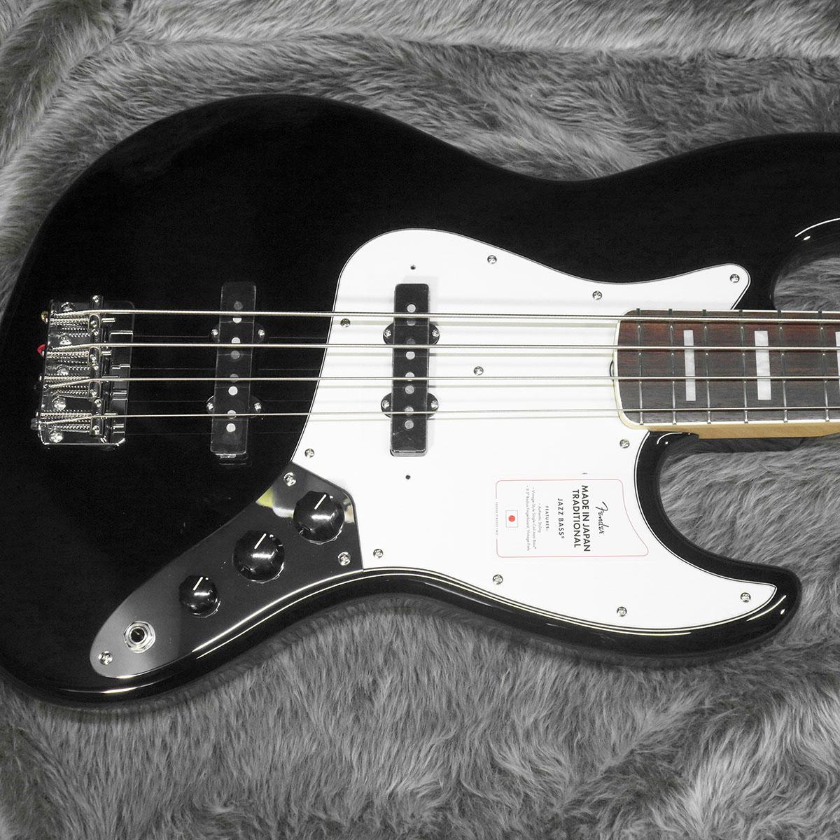 Made In Japan Traditional Late 60s Jazz Bass RW Black Fender
