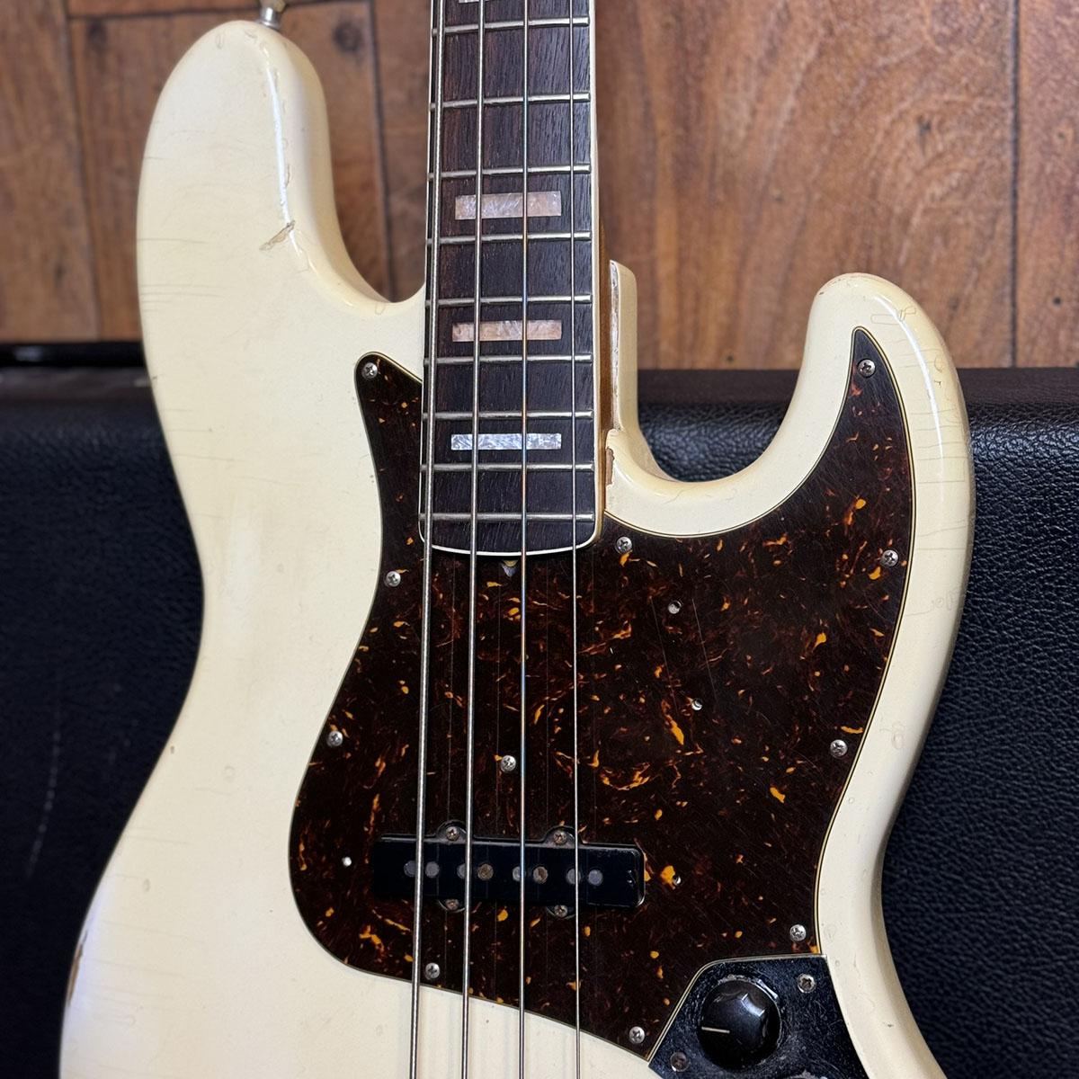 Jazz Bass 1968s Olympic White Refinish Bound&Block Neck Fender USA