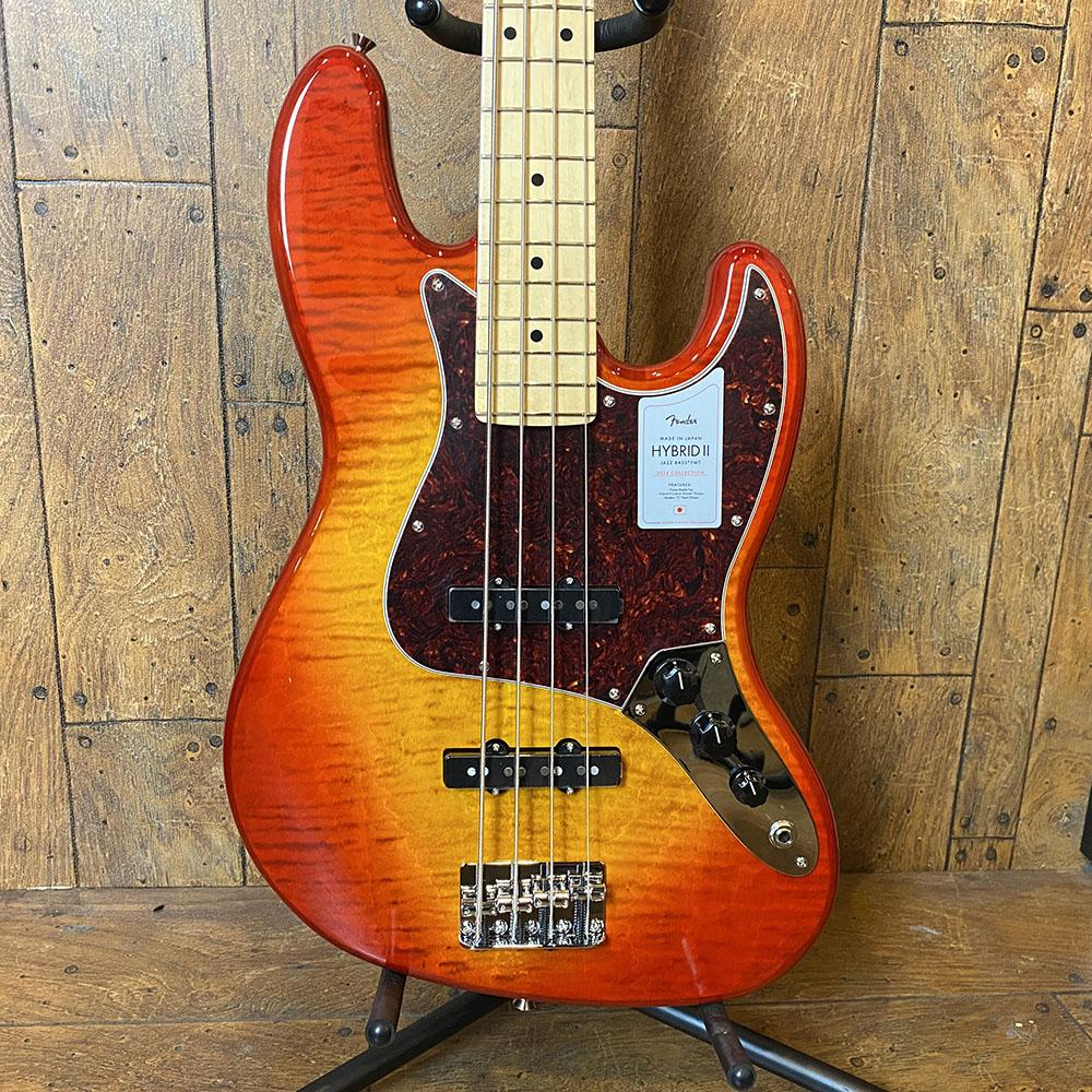 2024 Collection Made in Japan Hybrid II Jazz Bass Flame Sunset