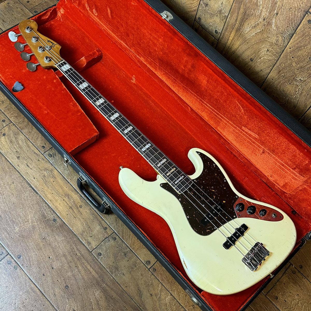 Jazz Bass 1968s Olympic White Refinish Bound&Block Neck Fender USA