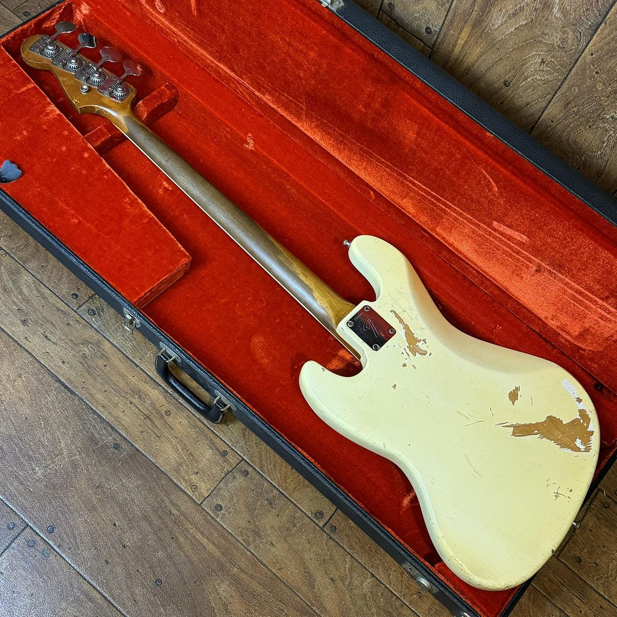 Jazz Bass 1968s Olympic White Refinish Bound&Block Neck Fender USA