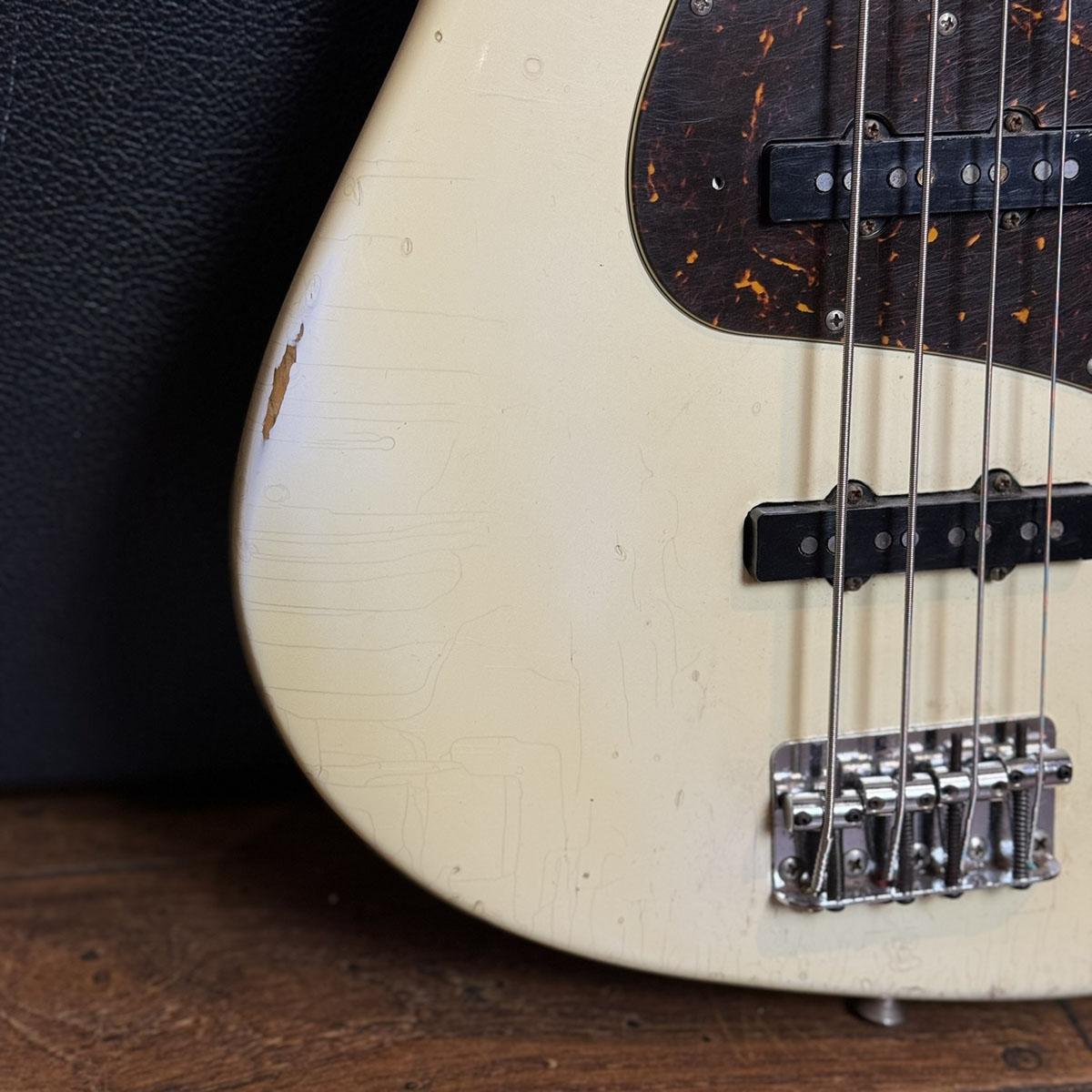 Jazz Bass 1968s Olympic White Refinish Bound&Block Neck Fender USA