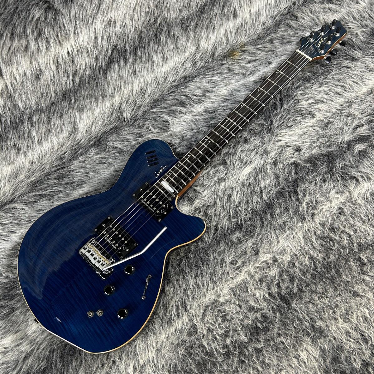 Godin LGXT エレキギター ブルー ギグバッグ付き ピエゾ出音不良あり。 LGXT Trans Blue Flame Godin エレクトリックギター その他のボディー