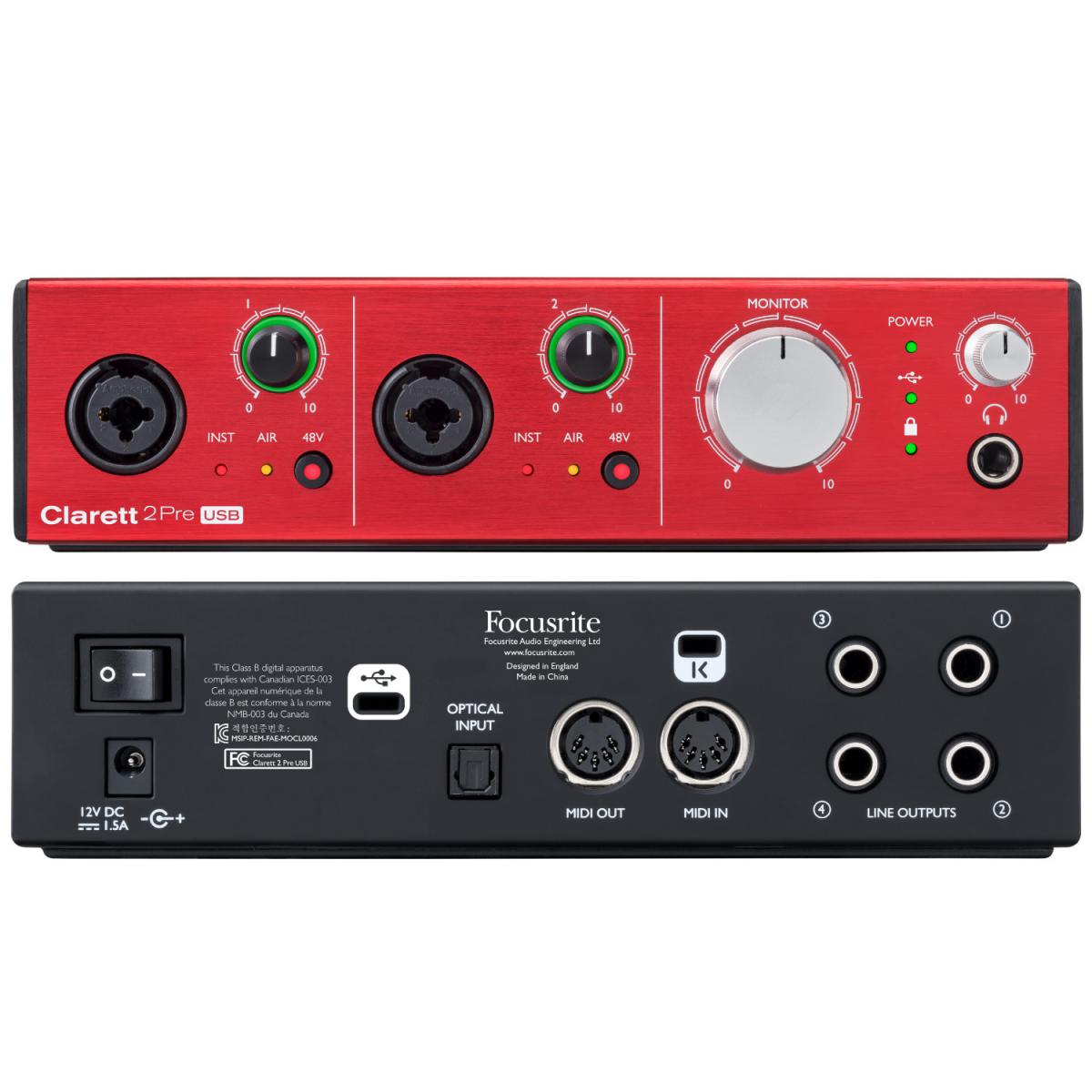 Focusrite Clarett 2Pre USB　AKM AK4493EQ