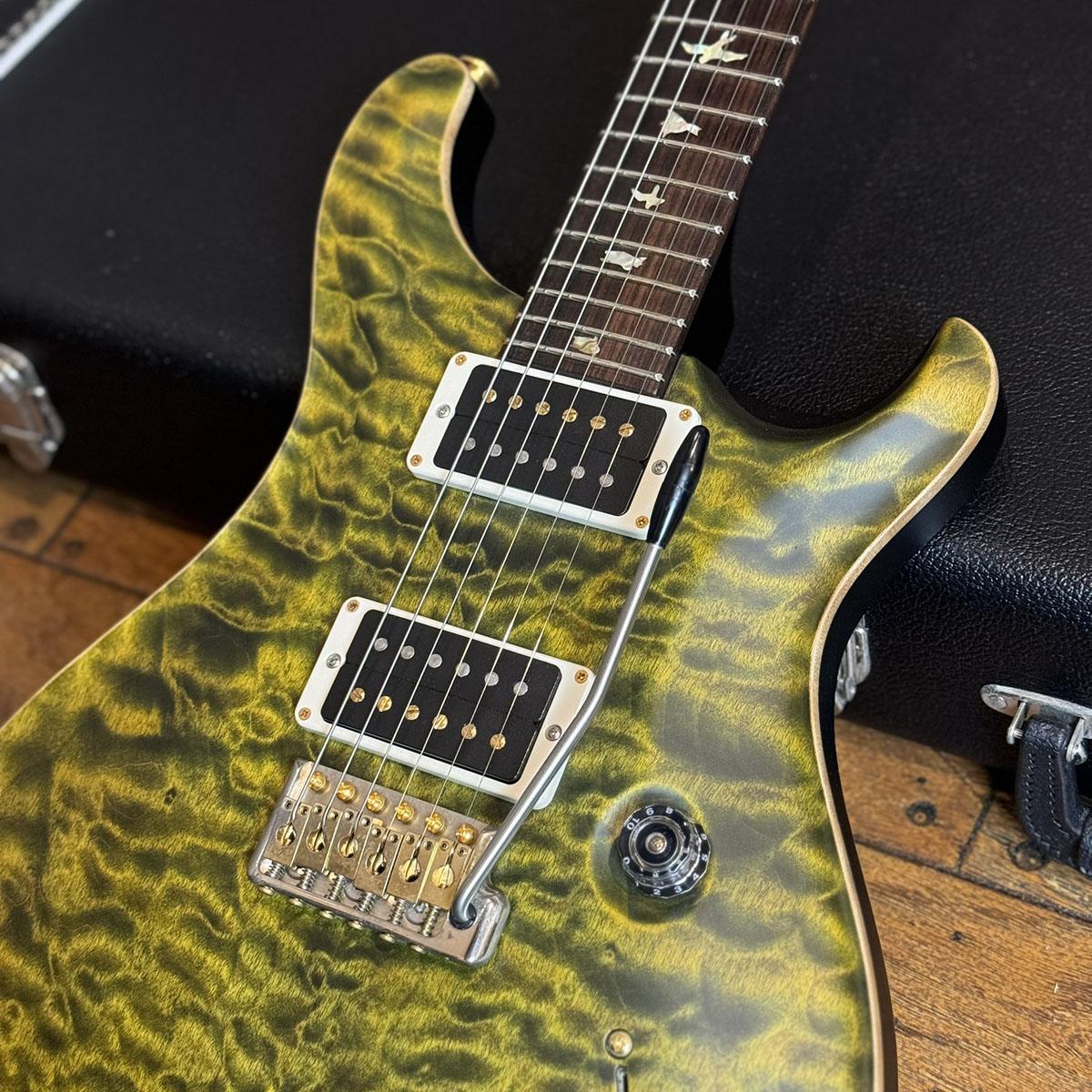 ギター PRS custom24 10TOP Quilt Satin Jade PRS Wood Library Custom 24 Jade Green Burst Quilt 10 Top