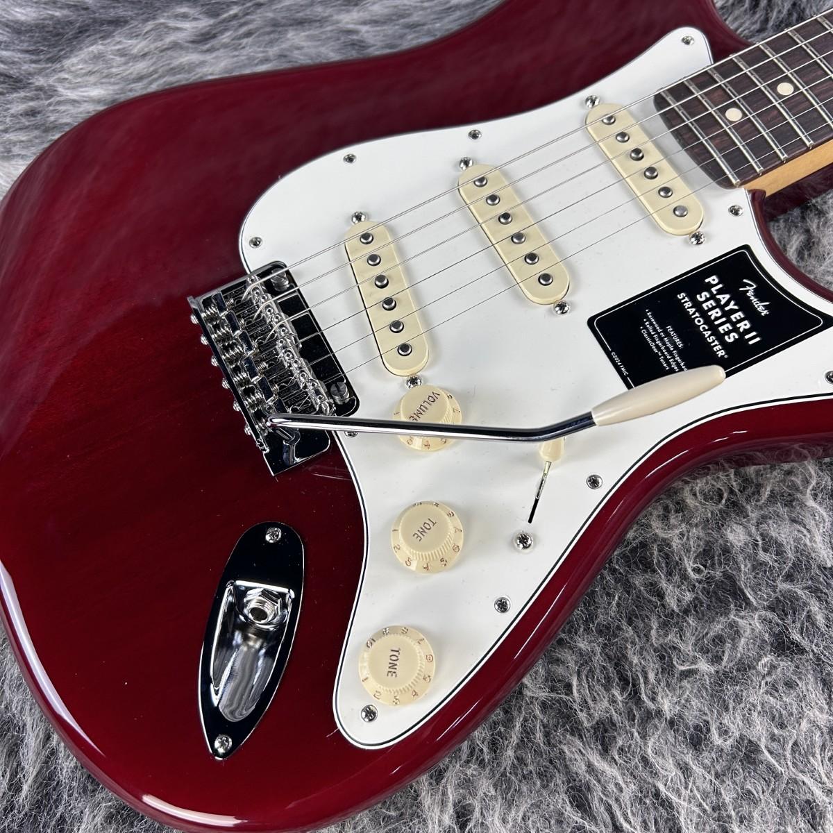 【軽量美品】フェンダー メキシコ PLAYER SERIES Fender Mexico Player II Stratocaster Transparent Cherry Burst