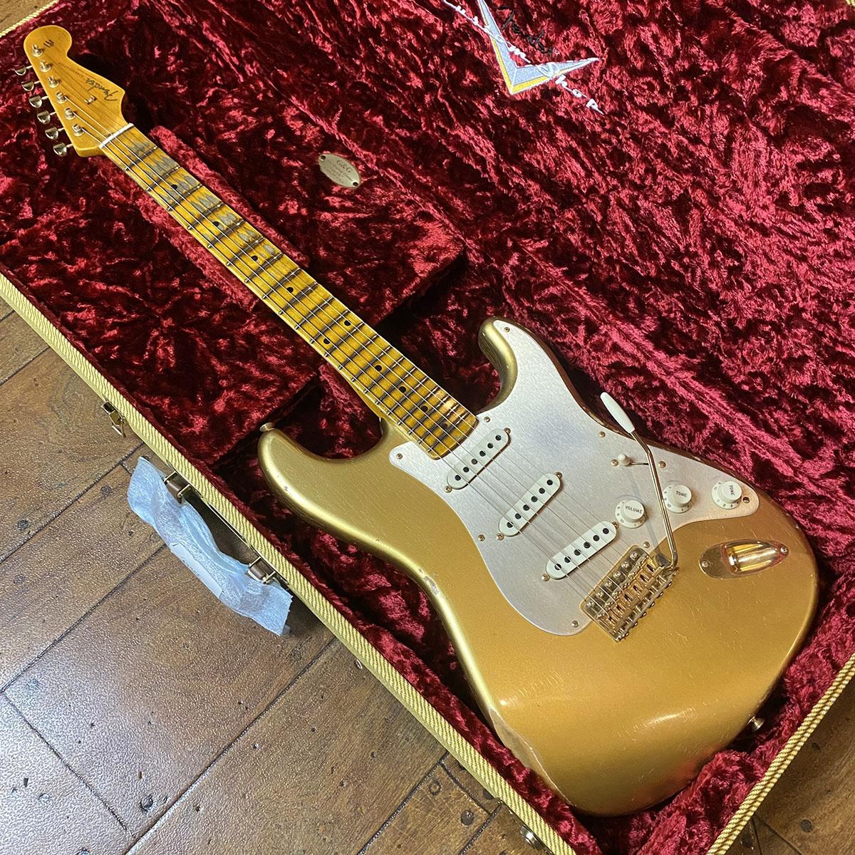 オールゴールド ストラトタイプ　個人制作　セミハードケース(ほぼ新品)弦、付き オールゴールド ストラトタイプ 個人制作 セミハードケース(ほぼ