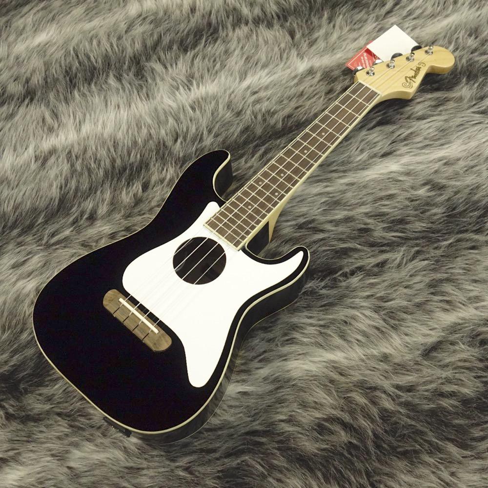Fender ウクレレ Fullerton Strat? Uke, Black ソフトケース付属