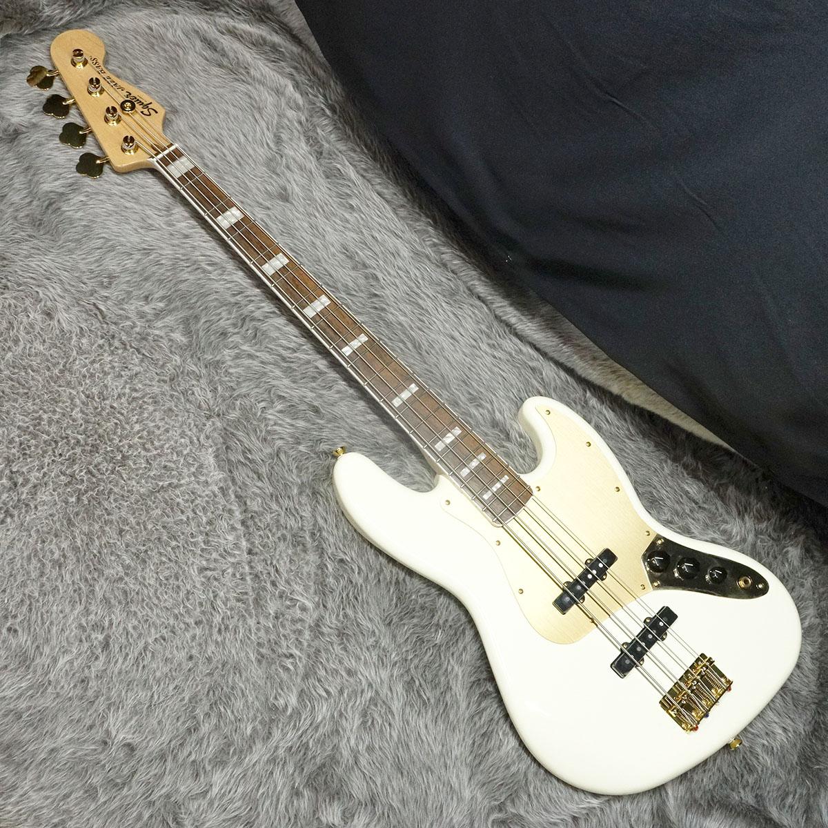Squier 40th Anniversary Jazz Bass Gold Edition Olympic White