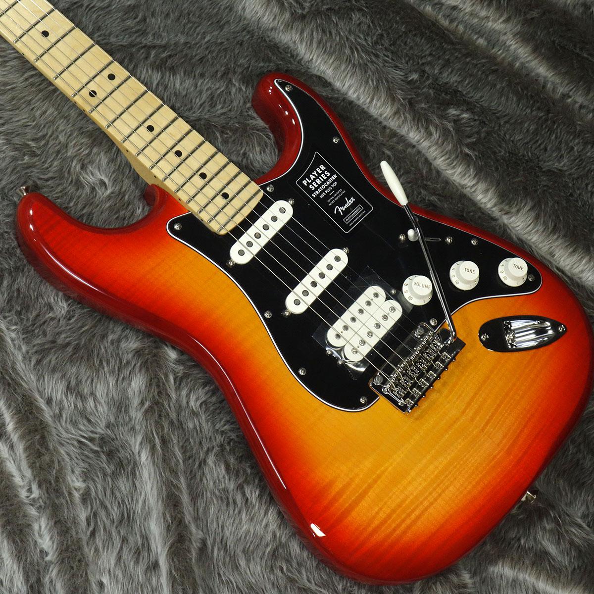 Nuevo Fender Stratocaster HSS Plus Top Player Series de ráfaga de cereza/Arce 